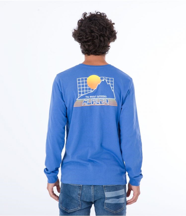 Hurley T-shirt Long Sleeve Everyday Explore The Great Outdoors Azules | QYKPXU-603