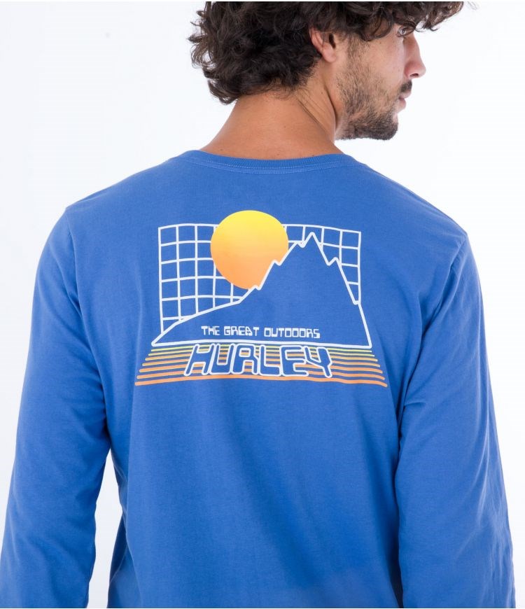 Hurley T-shirt Long Sleeve Everyday Explore The Great Outdoors Azules | QYKPXU-603