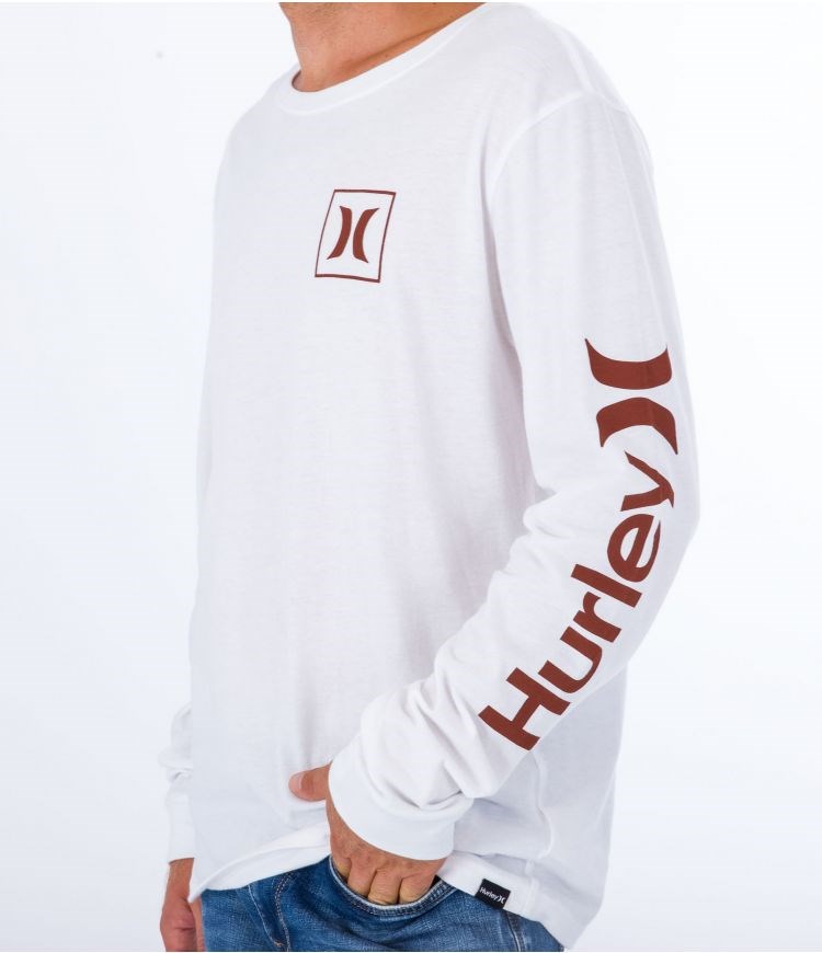 Hurley T-shirt Long Sleeve Everyday O&o Icon Blancos | QZDAMP-876