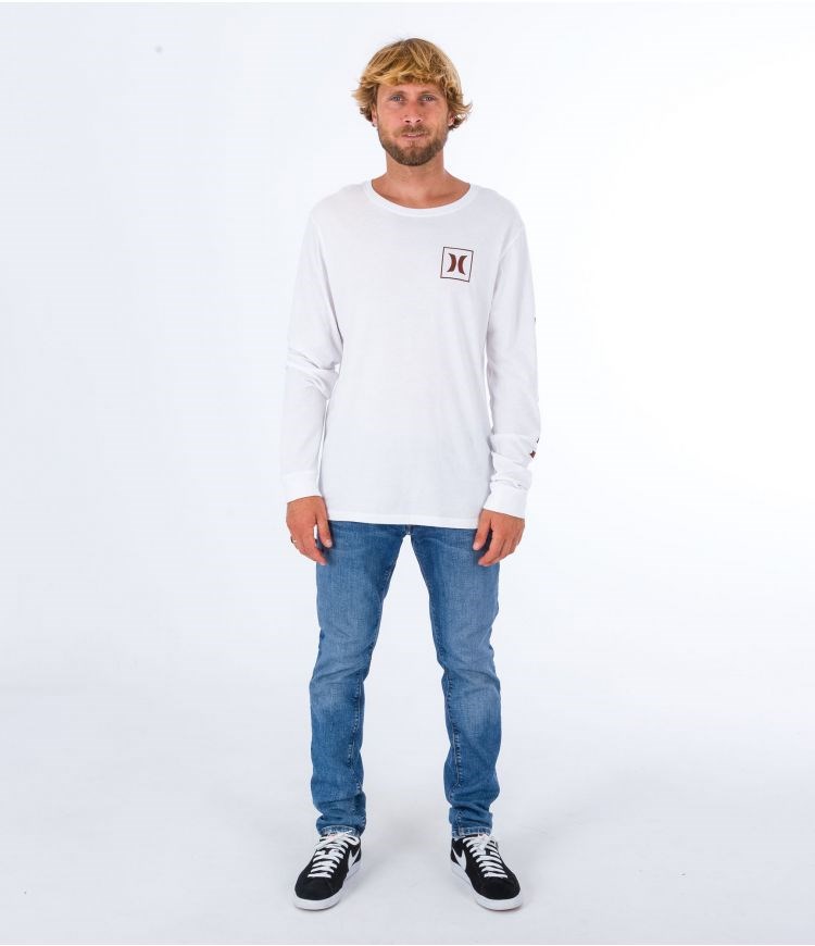 Hurley T-shirt Long Sleeve Everyday O&o Icon Blancos | QZDAMP-876
