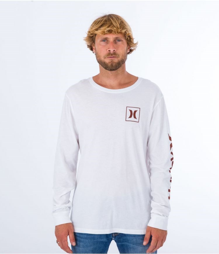 Hurley T-shirt Long Sleeve Everyday O&o Icon Blancos | QZDAMP-876