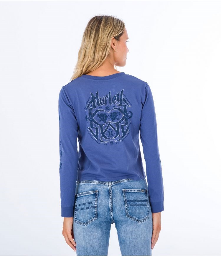 Hurley T-shirt Long Sleeve Oceancare Mona Azules | OPQGVI-231