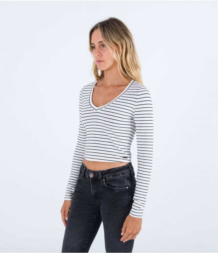 Hurley T-shirt Long Sleeve Sophie Fitte Rayas | NJCWBQ-639