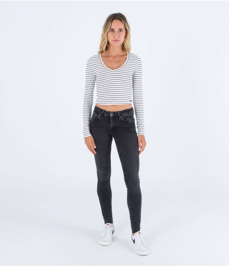 Hurley T-shirt Long Sleeve Sophie Fitte Rayas | NJCWBQ-639