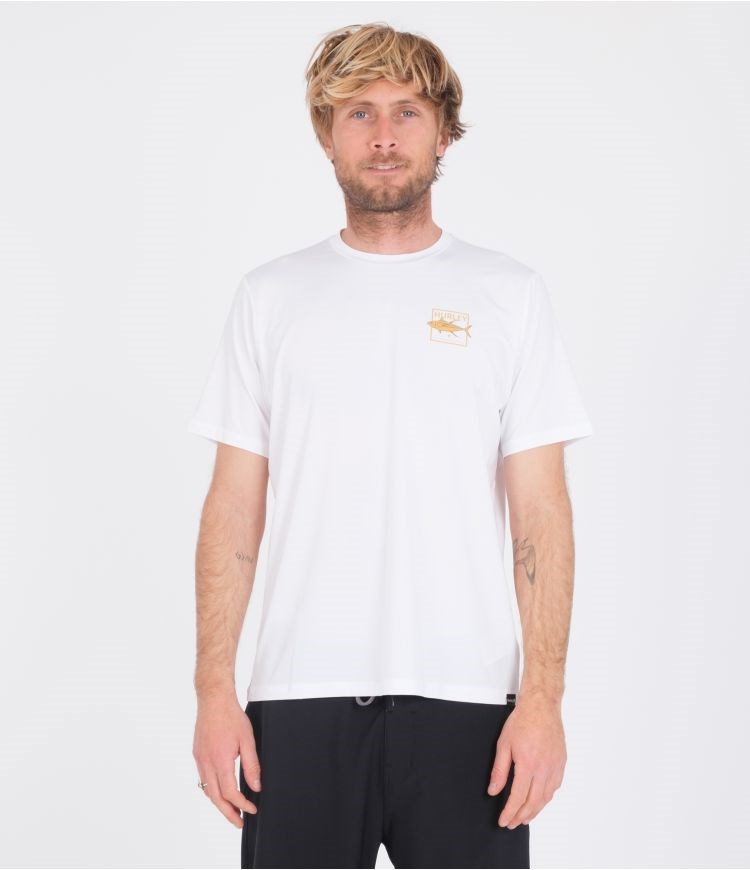 Hurley T-shirt Lycra Corta Sleeve Toro Híbrido Upf Blancos | JRLEOV-736