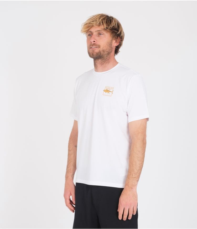 Hurley T-shirt Lycra Corta Sleeve Toro Híbrido Upf Blancos | JRLEOV-736