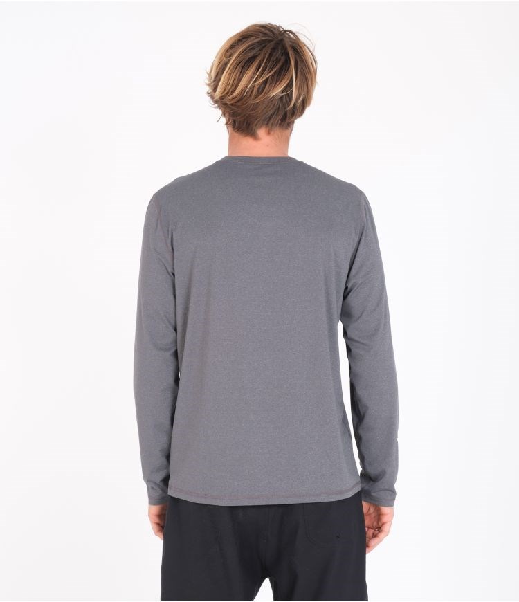 Hurley T-shirt Lycra Long Sleeve Bay Bass Híbrido Upf Negros | MIVQOT-912