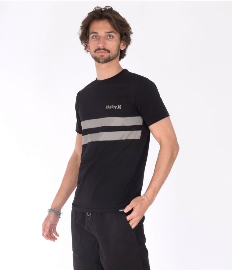 Hurley T-shirt Print Oceancare Block Party Ss Negros | LTEQJR-346