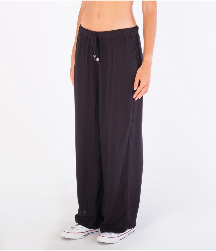 Hurley Trousers Fabric Alisa Anchos Leg Negros | ARLBUS-760