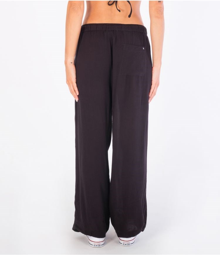 Hurley Trousers Fabric Alisa Anchos Leg Negros | ARLBUS-760