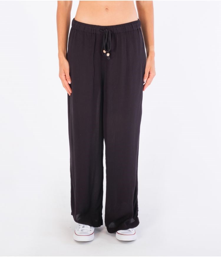 Hurley Trousers Fabric Alisa Anchos Leg Negros | ARLBUS-760