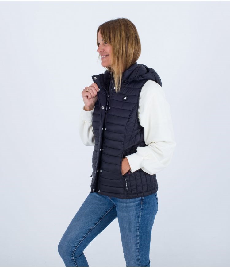 Hurley Vest Packable Ligeros Negros | QGENDZ-498