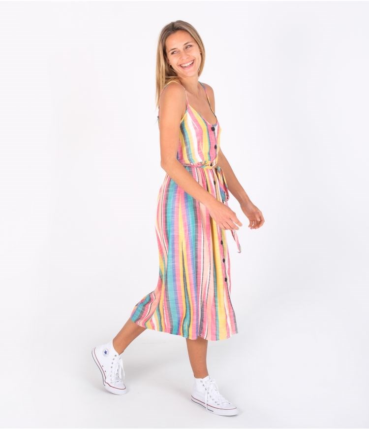Hurley Vestido Baggy Sara Midi Rayas | JRPFWQ-519