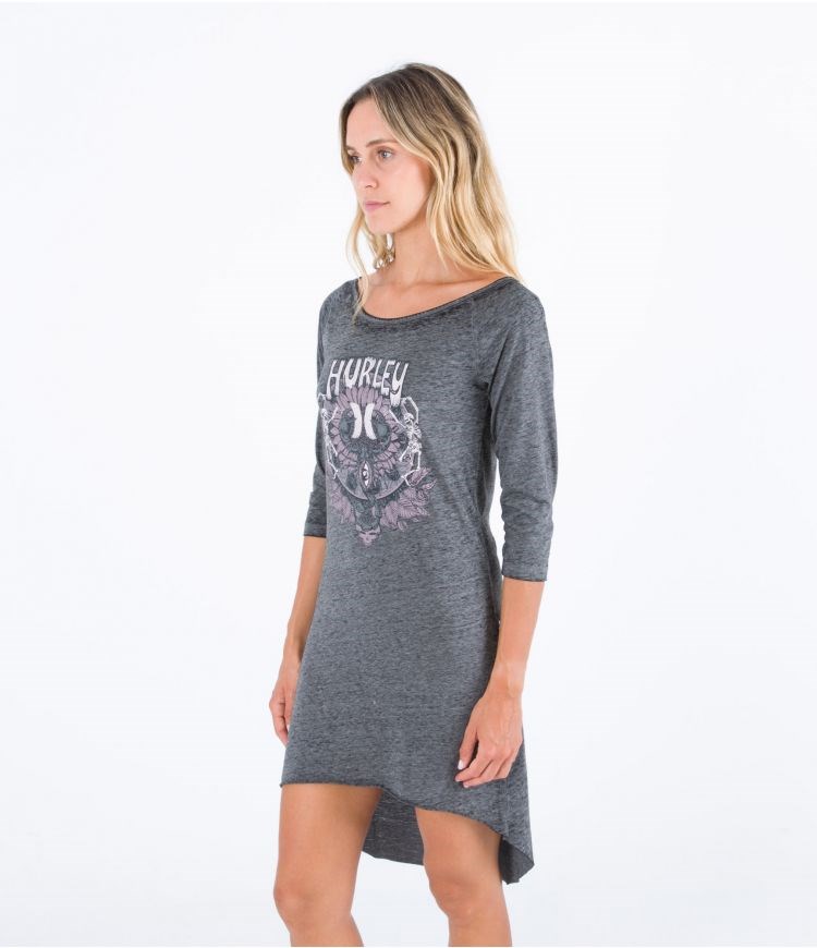 Hurley Vestido Tee Oceancare Mullet Grises Oscuro | BPTMWV-503