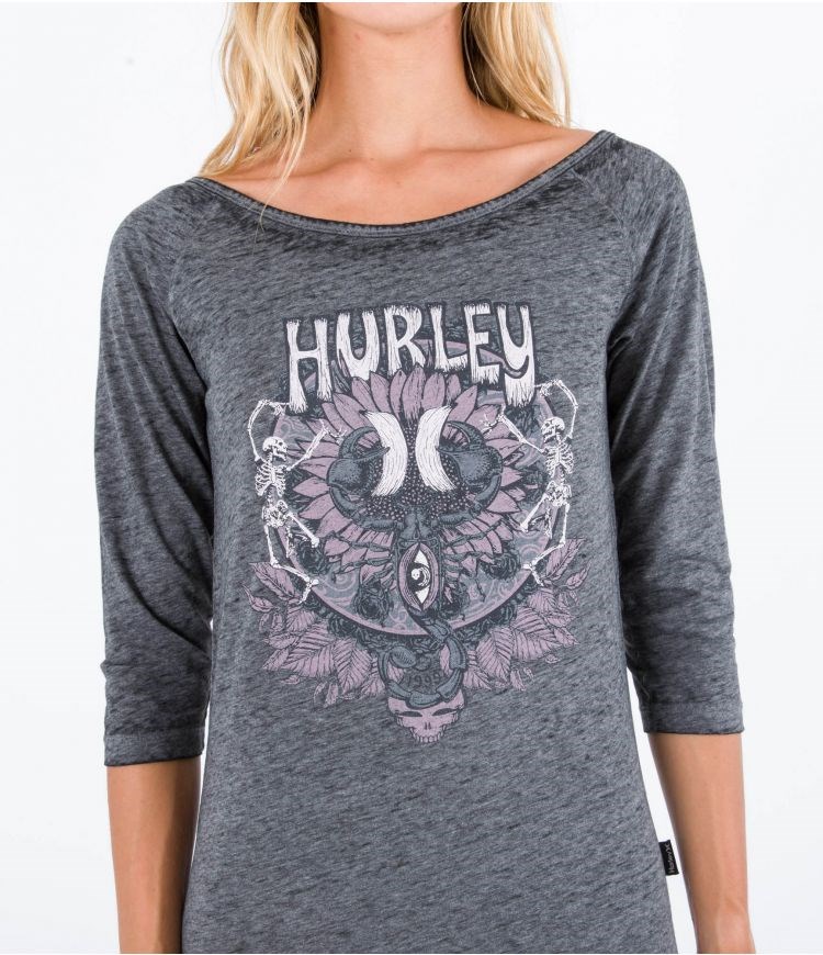 Hurley Vestido Tee Oceancare Mullet Grises Oscuro | BPTMWV-503