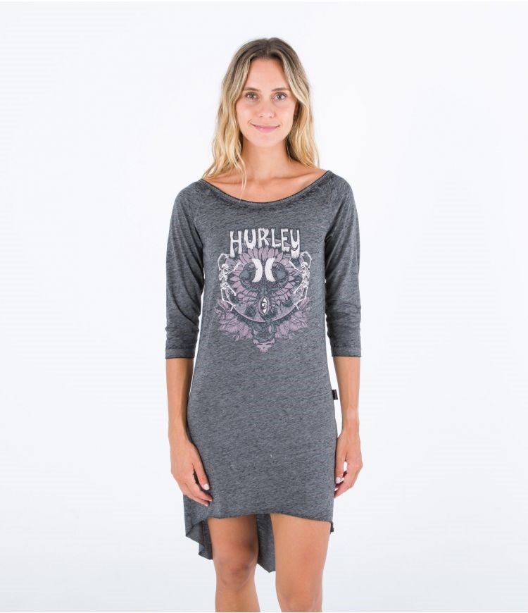 Hurley Vestido Tee Oceancare Mullet Grises Oscuro | BPTMWV-503